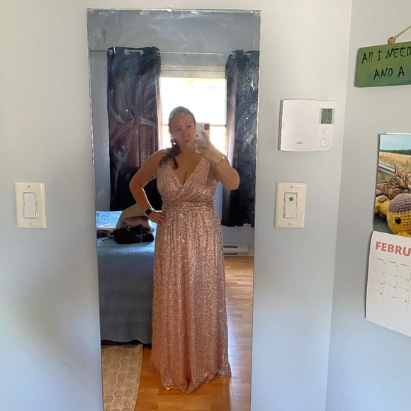 Sequin V-neck Bridesmaid dress - Picture 2 of 6